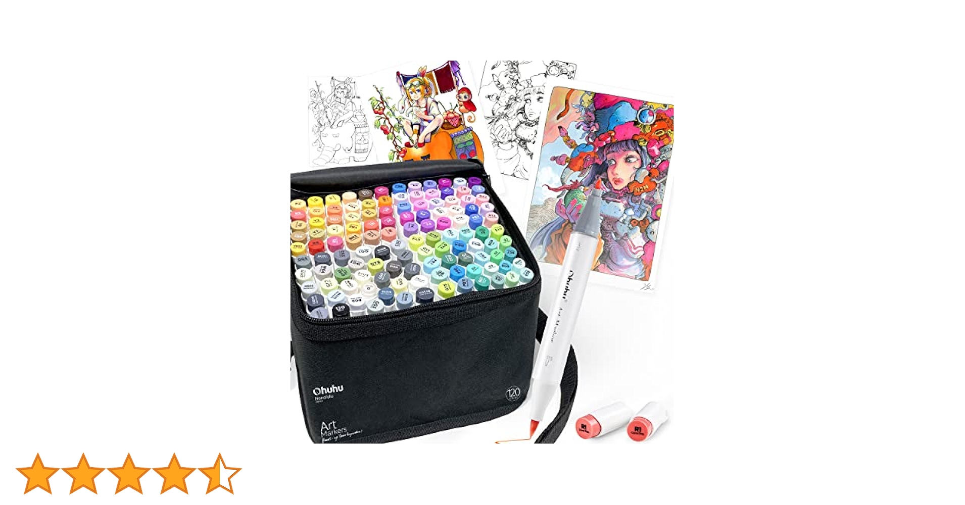Ohuhu アルコールマーカー 120色セット Amazon | Ohuhu マーカーペン 120色 コミック用 油性 アルコール